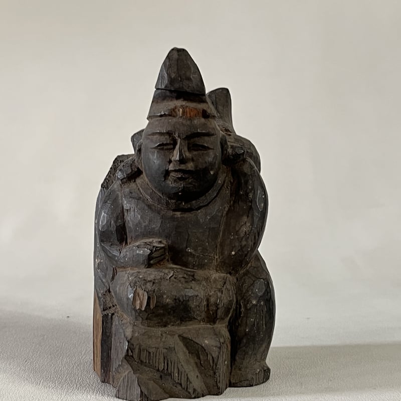 【開運 恵比寿像】116年前の古材使用 変色する不思議な恵比寿像 木彫仏像 開運 恵比寿像】116年前の古材使用 変色する不思議な恵比寿像