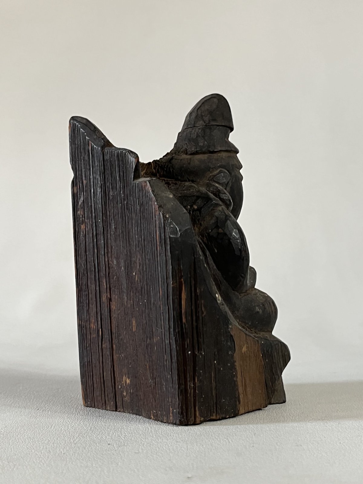 開運 恵比寿像】116年前の古材使用 変色する不思議な恵比寿像 木彫仏像