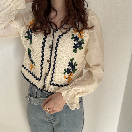 刺繍 カーディガンシャツ