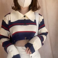ニットポロシャツ