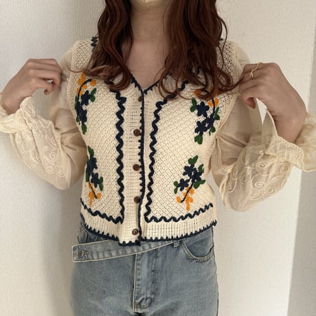 刺繍 カーディガンシャツ