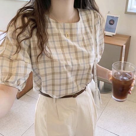 アイスチェックトップス