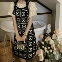 鍵編みキャミソールワンピース