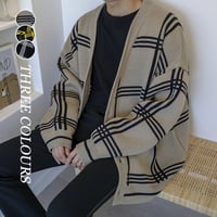 チェックカーディガン