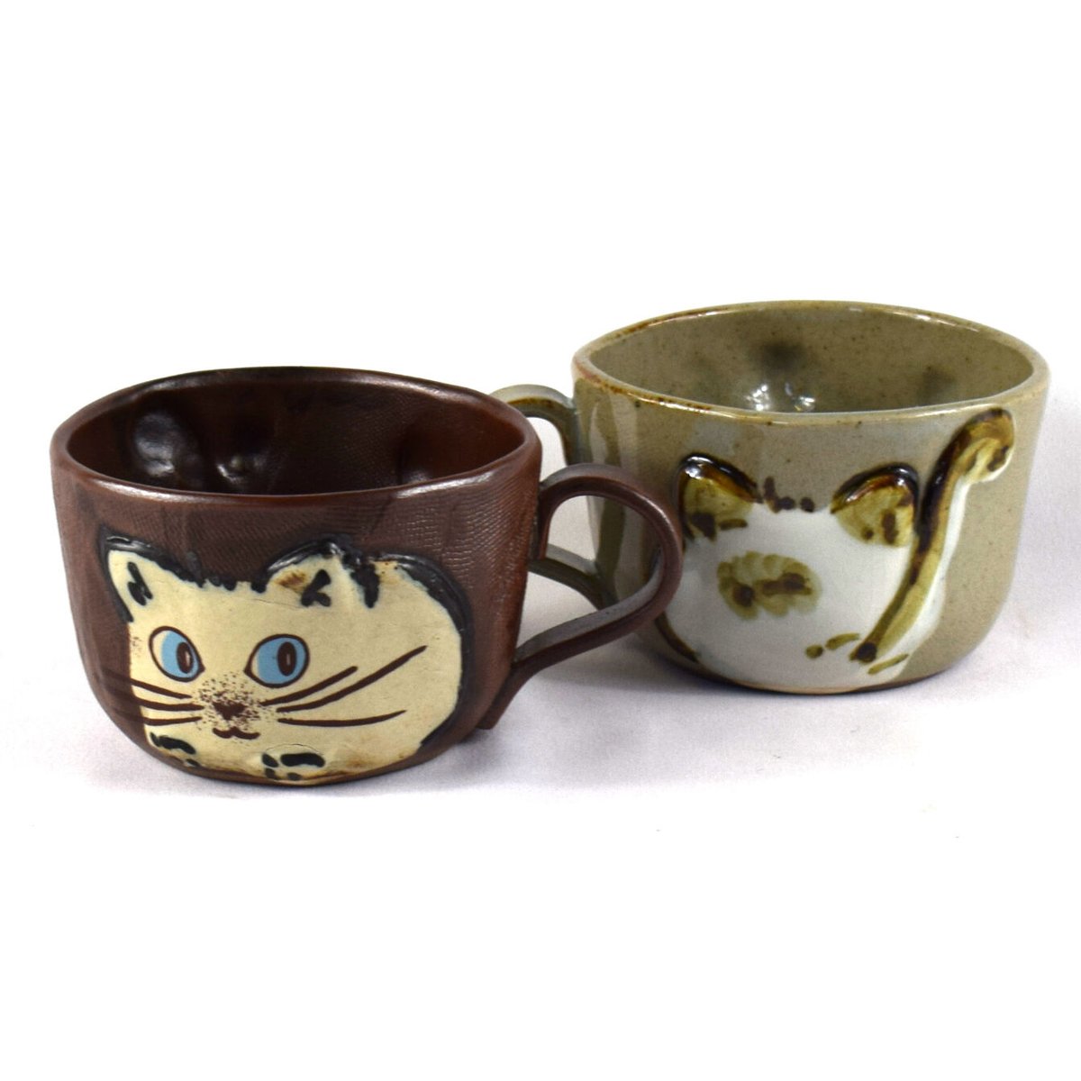 猫の陶器製 マグカップ オールドカッパー マグカップ 日本製 陶磁器 クラフトBOX入り 猫
