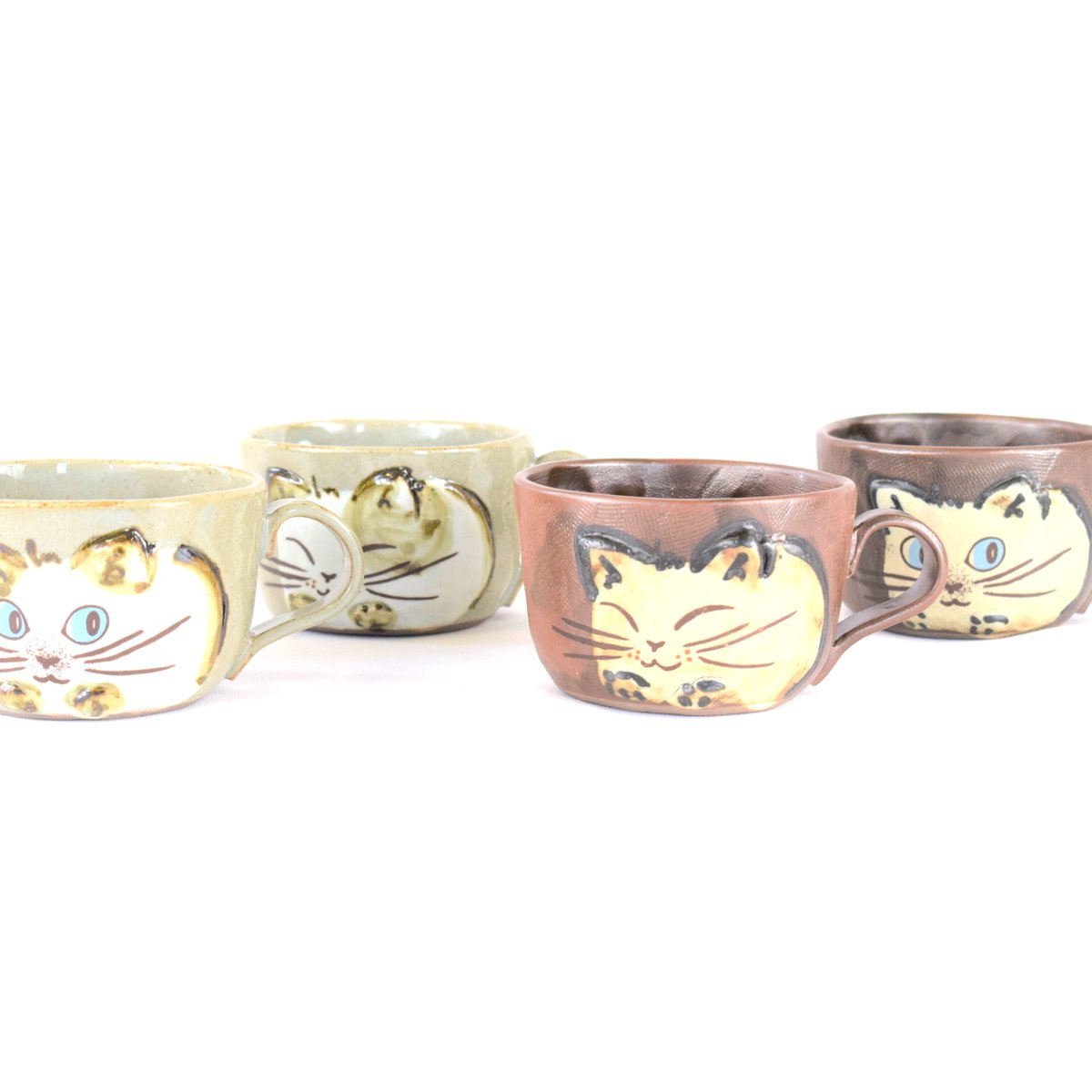 猫の陶器製 マグカップ エンボス猫 マグ | 陶器のお店HASEGAWA