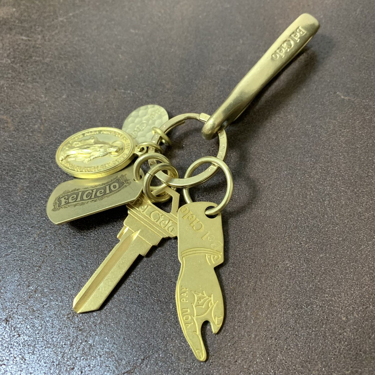Bel Cielo 真鍮製 ロゴフック&チャームキーホルダー BTCM02 | RYANS 