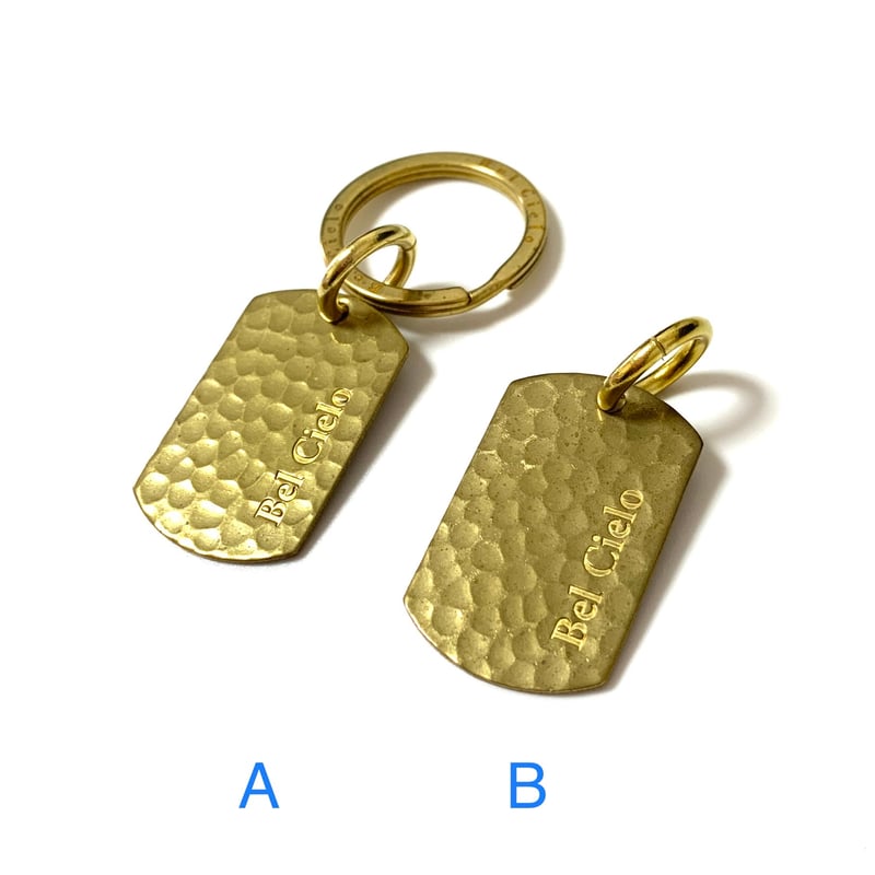 Bel Cielo 真鍮製 槌目ドッグタグキーホルダー | RYANS