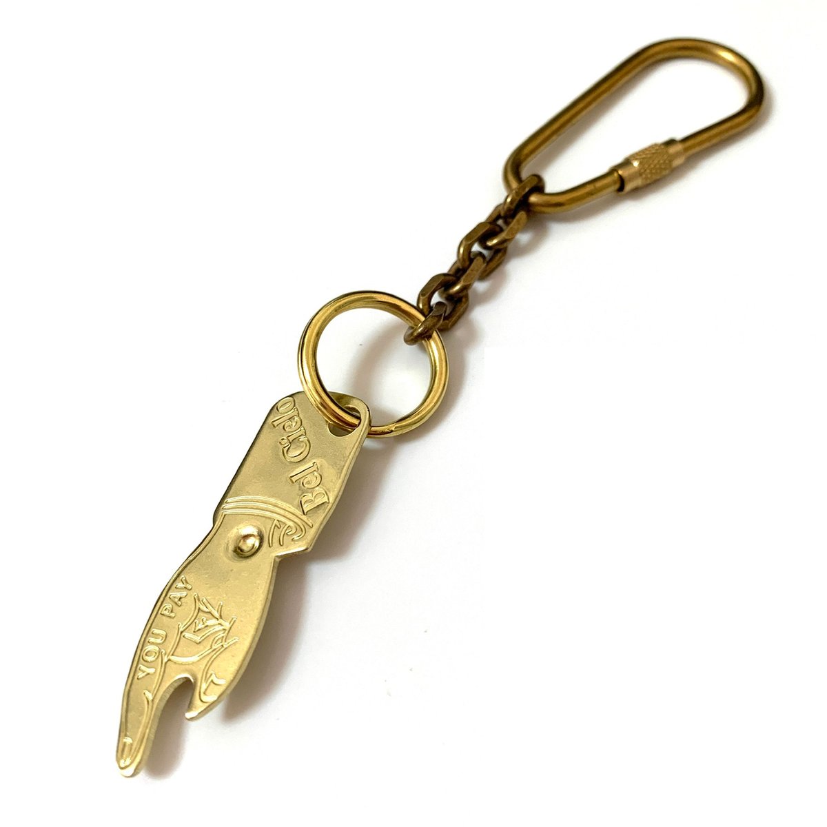 真鍮キーホルダー1970年代 普通郵便120円でも可】 【Vintage】 真鍮製 キーリング