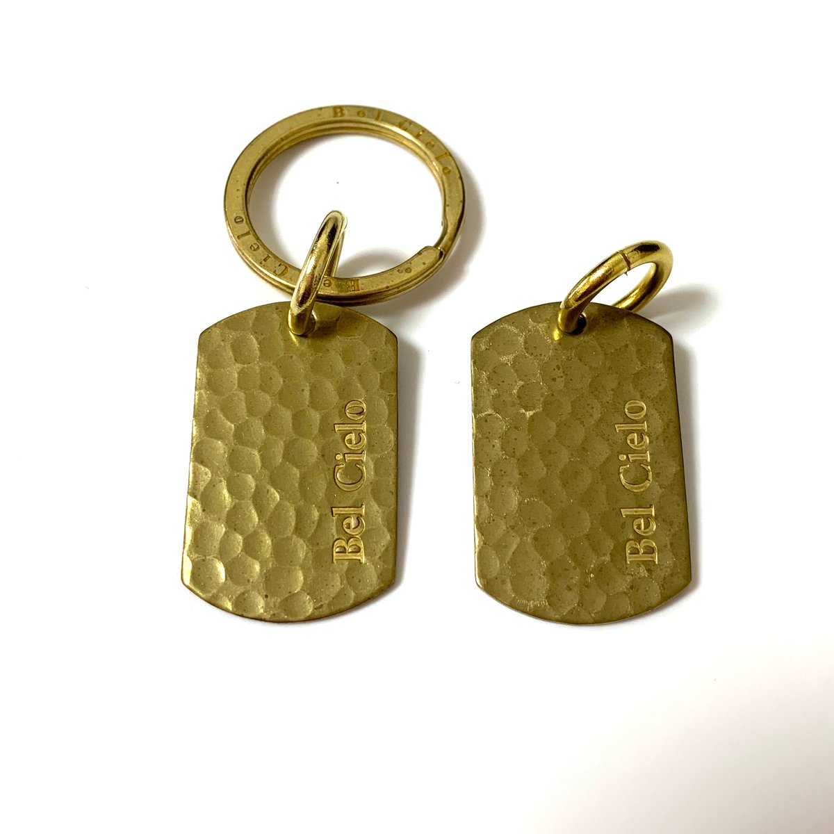 Bel Cielo 真鍮製 槌目ドッグタグキーホルダー | RYANS