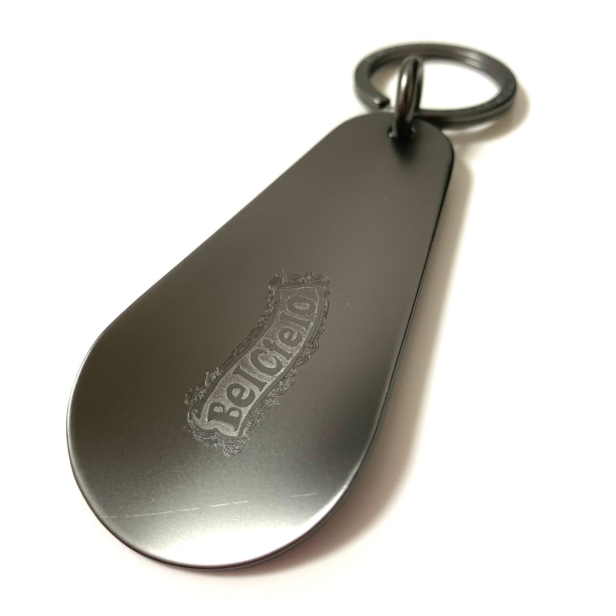 Bel Cielo 真鍮製 スモールシューホーン キーホルダー ブラック | RYANS