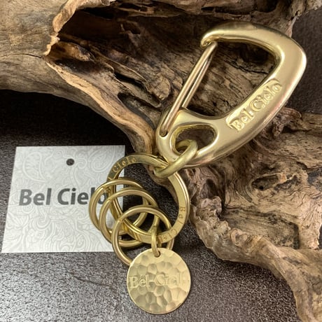 Bel Cielo 真鍮製　カラビナ&ロゴリングキーホルダー　BCR04