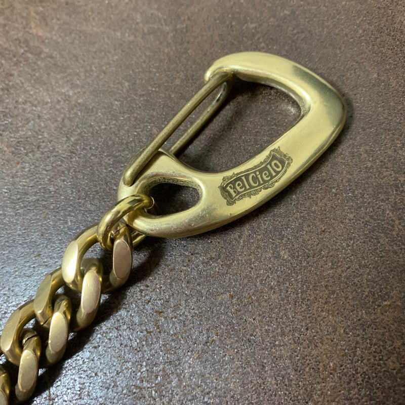 アウトレット】Bel Cielo 真鍮製 ペイズリーロゴカラビナ チェーンVer