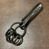【アウトレット】Bel Cielo 真鍮製　ラージロゴフック&リングキーホルダー　プレミアムブラック　BLF20