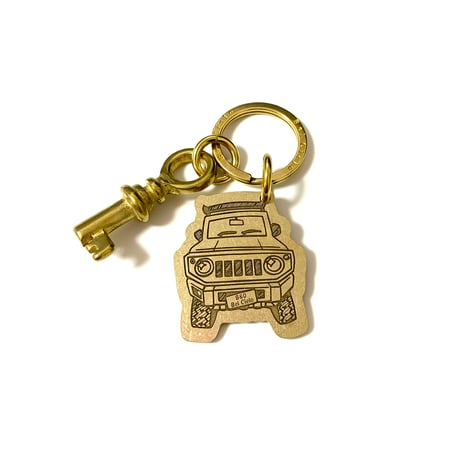 B&O x Bel Cielo 真鍮製　ジムニープレートキーホルダー  アンティークキー付き