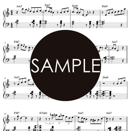 ジャズハウスピアノ 楽譜、伴奏音源、フル音源 "Jazz House Piano Licks #6"
