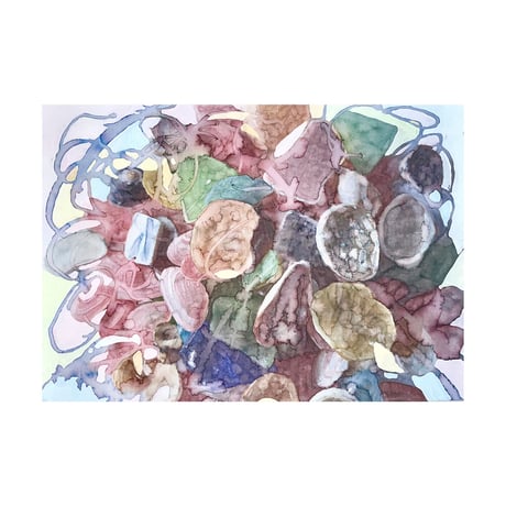久保田沙耶　Saya Kubota「drawingーはじける漂流物」（額装あり）
