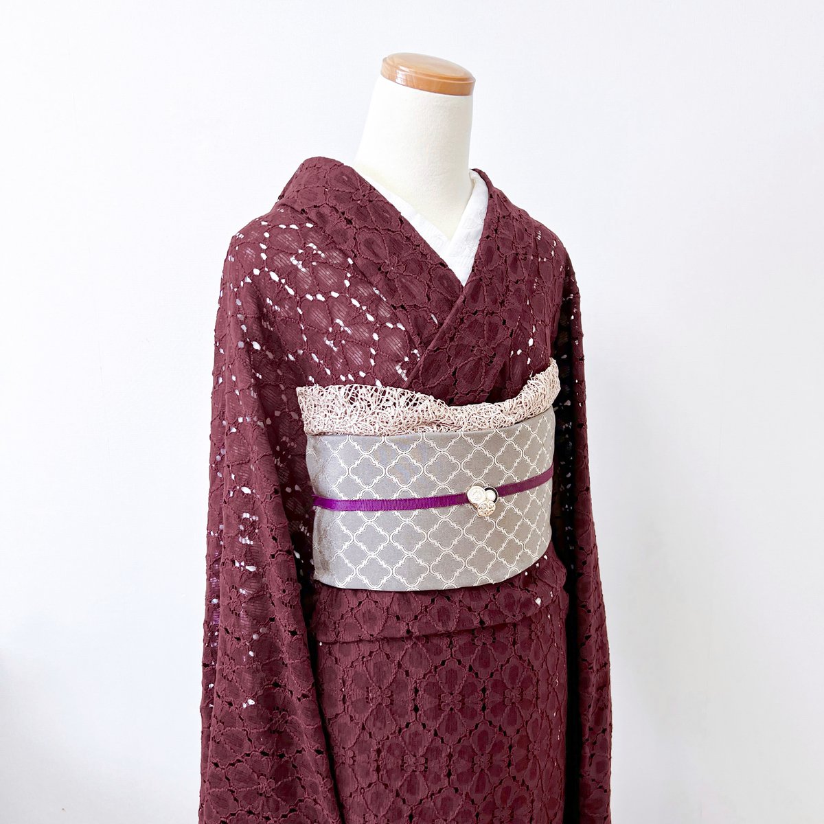レース着物 レッドブラウン | kimono.kotoko