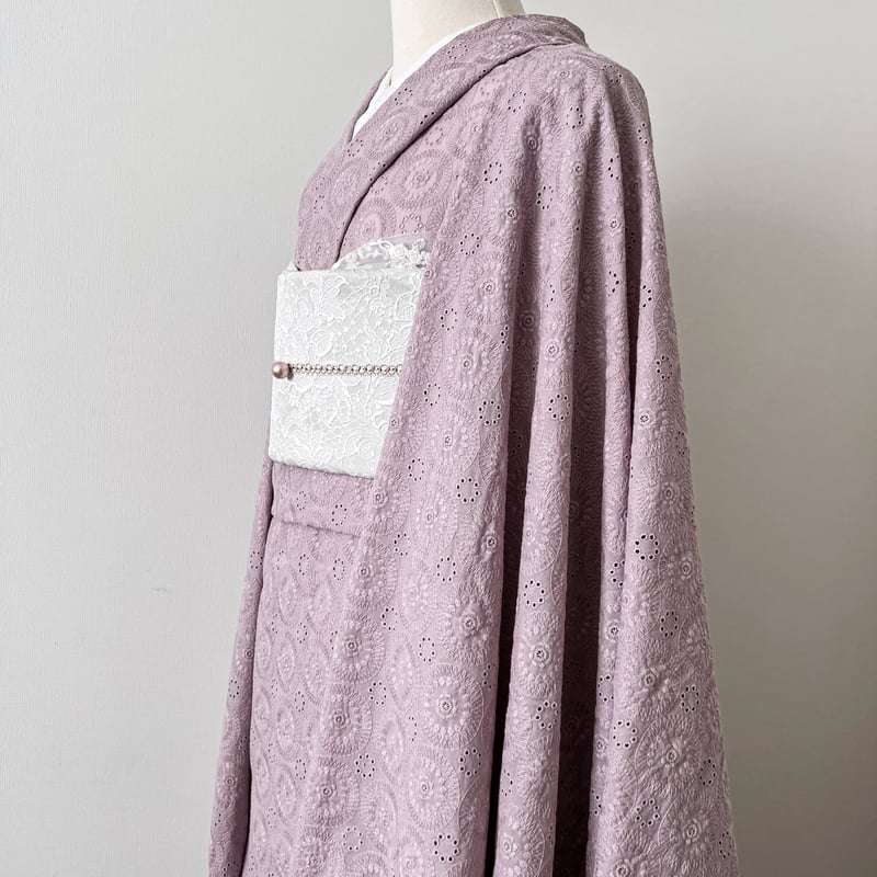 コットンレース着物 ダスティピンク | kimono.kotoko