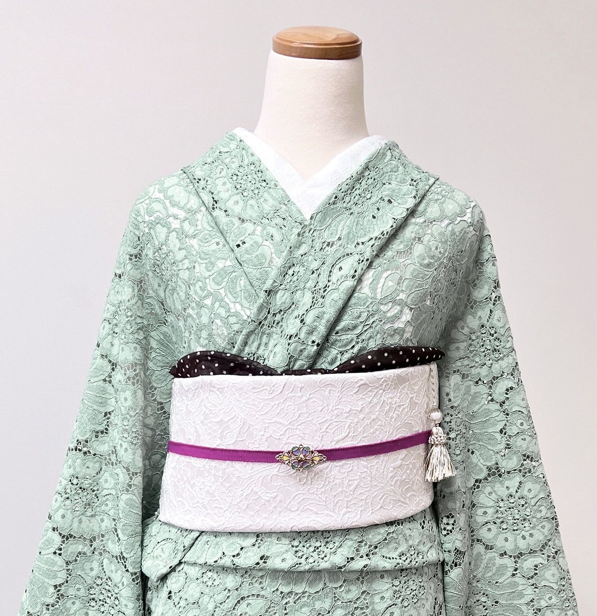 染匠 ゆうなぎコレクション 京友禅 手織り紬 袷 正絹 Lサイズ ki28400