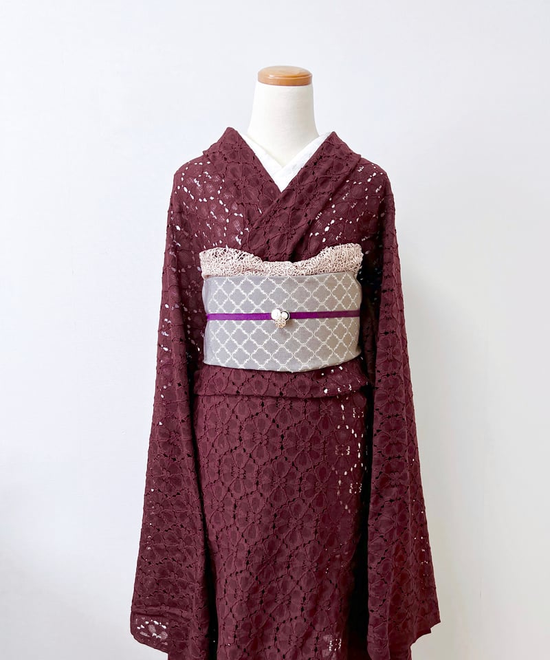レース着物 レッドブラウン | kimono.kotoko