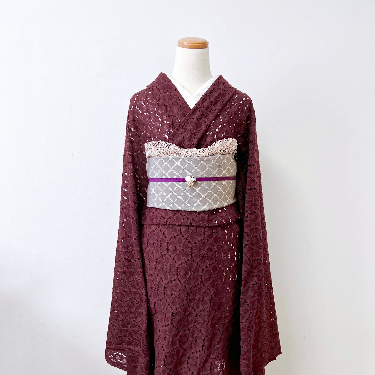 レース着物 レッドブラウン | kimono.kotoko