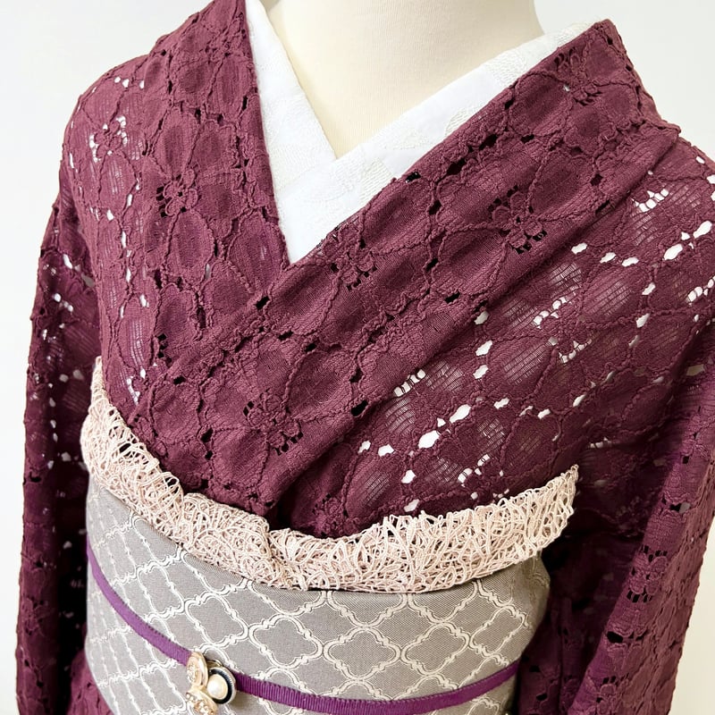 レース着物 レッドブラウン | kimono.kotoko