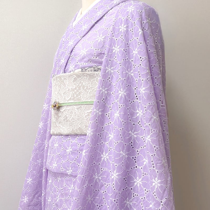 コットンレース着物 A25-パープル | kimono.kotoko