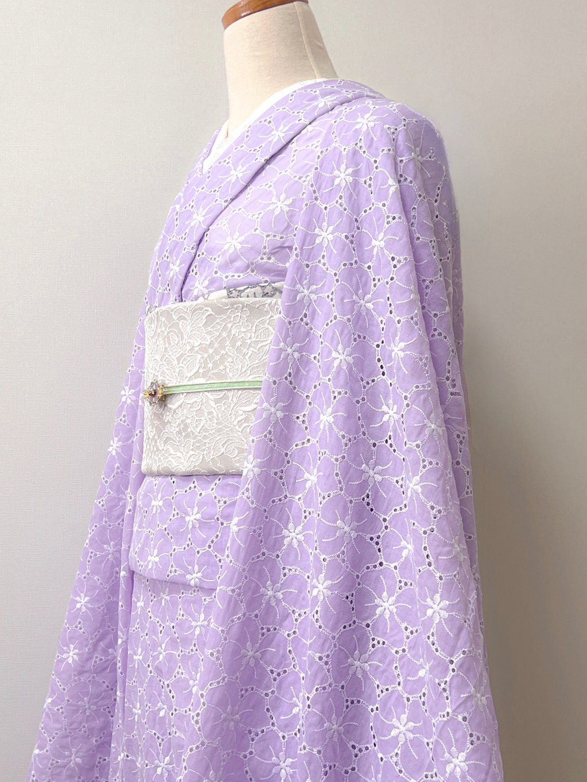 コットンレース着物 A25-パープル | kimono.kotoko