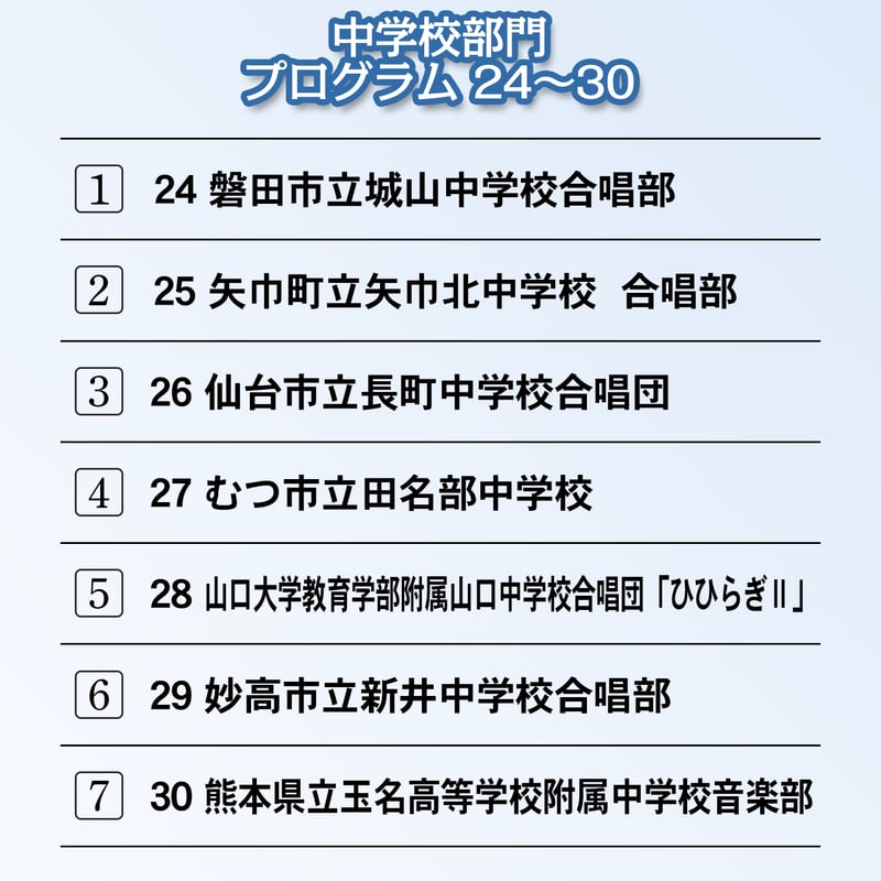 DVD】中学校部門24～30／第14回声楽アンサンブルコンテスト全国大会