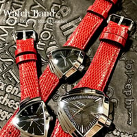 ウォッチバンド 腕時計ストラップ Watch Band ( リザード トカゲ革 レッド ) 革小物／ハンドメイド／Hangor Leathers