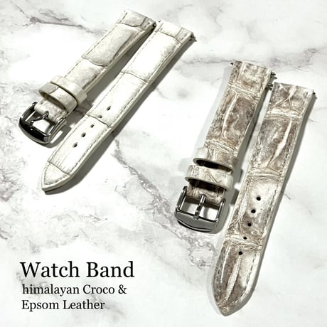 ウォッチバンド 腕時計ベルト Watch Band ( ヒマラヤ クロコダイル  ) 革小物／ハンドメイド／Hangor Leathers