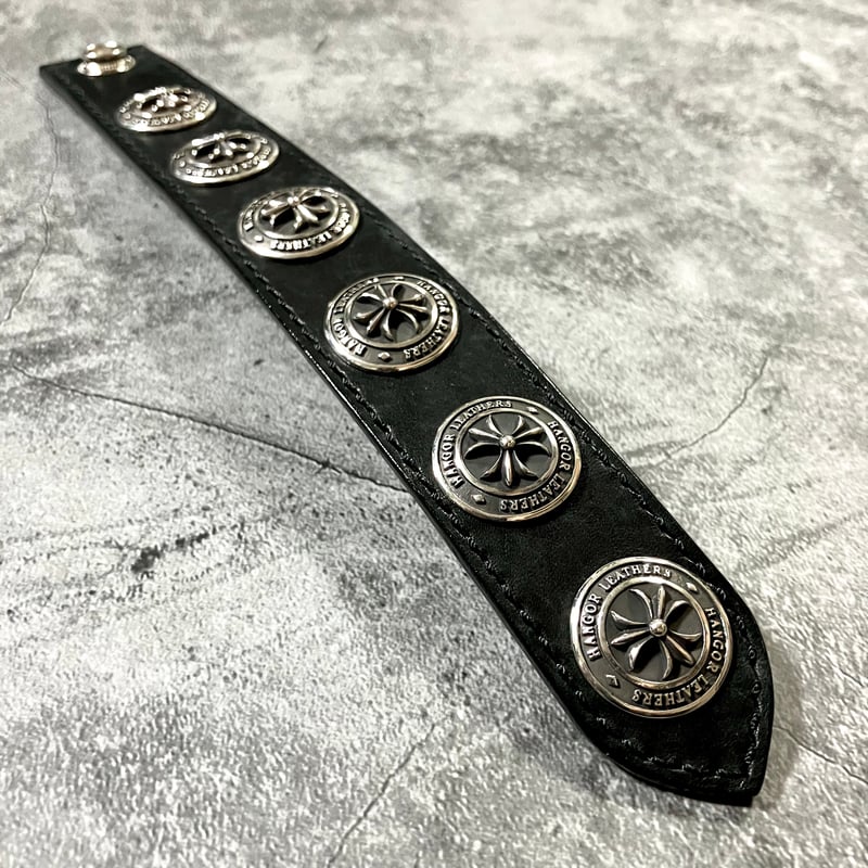 3リリー シルバーコンチョ レザーブレスレット LEATHER
