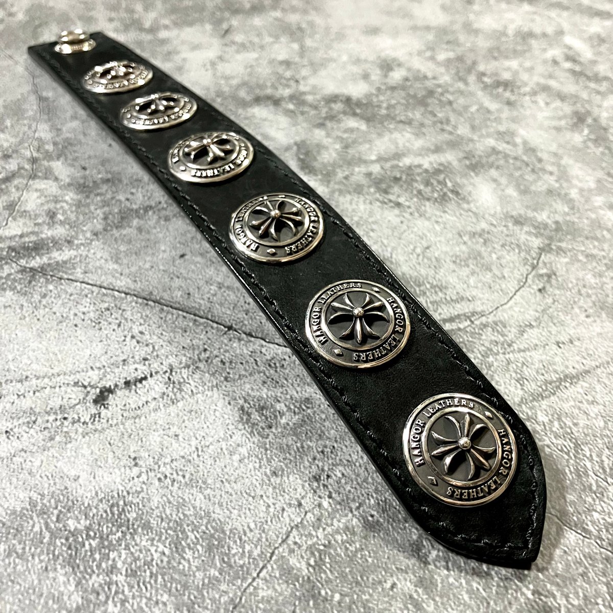 3リリー シルバーコンチョ レザーブレスレット LEATHER