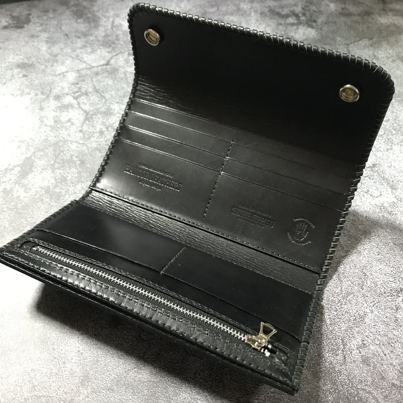 昇インレイ 三つ折りロングウォレット インレイ仕様 ／かがり