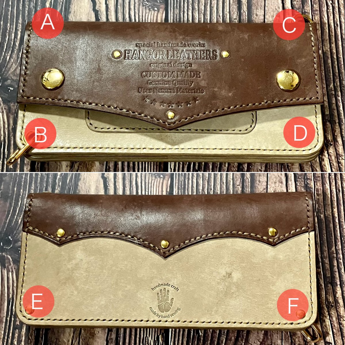 140ミドルトラッカーウォレット イタリアンレザーTEXAS【ワインレッド】