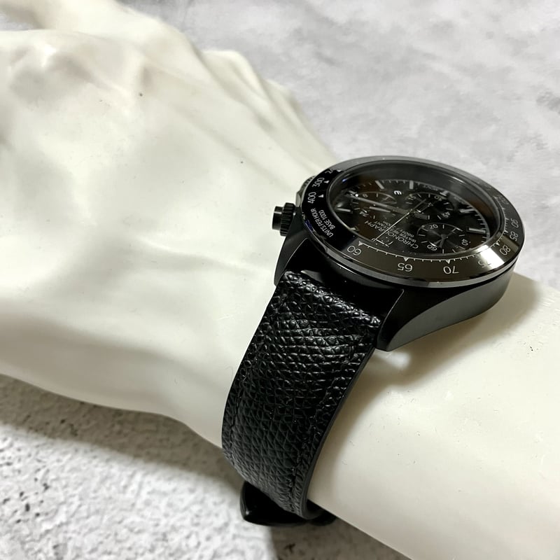 Watchgecko　時計ベルト　ハンドメイド　イタリアンレザー　黒22mm Watchgecko 時計ベルト ハンドメイド イタリアンレザー 黒22mm