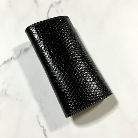４連キーケース 4 Clips Key Case ( リザードレザー・サドルレザー) ／革小物／ハンドメイド／Hangor Leathers