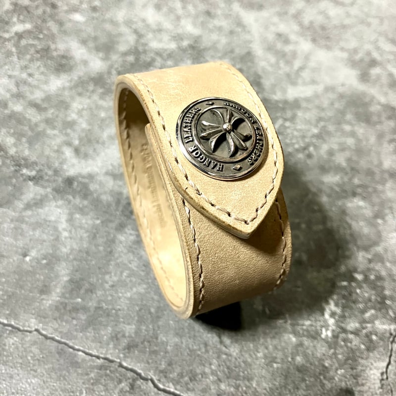 3リリー シルバーコンチョ レザーブレスレット LEATHER BRACELET /革