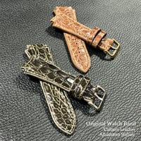 ウォッチバンドブレスレット Watch Band Bracelet ( カイマン ワニ革 ) 革小物／ハンドメイド／Hangor Leathers