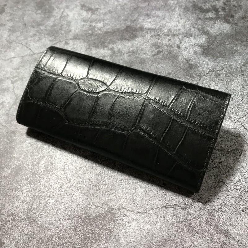 セミロングウォレット Semi-Long Wallet ( クロコ型押し 牛革 ) 革小物