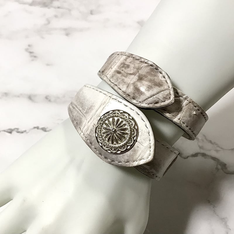 レザーブレスレット Leather Bracelet シルバーコンチョ ( ヒマラヤ  