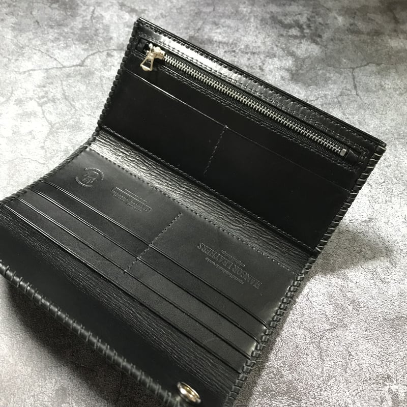 昇インレイ 三つ折りロングウォレット インレイ仕様 ／かがり