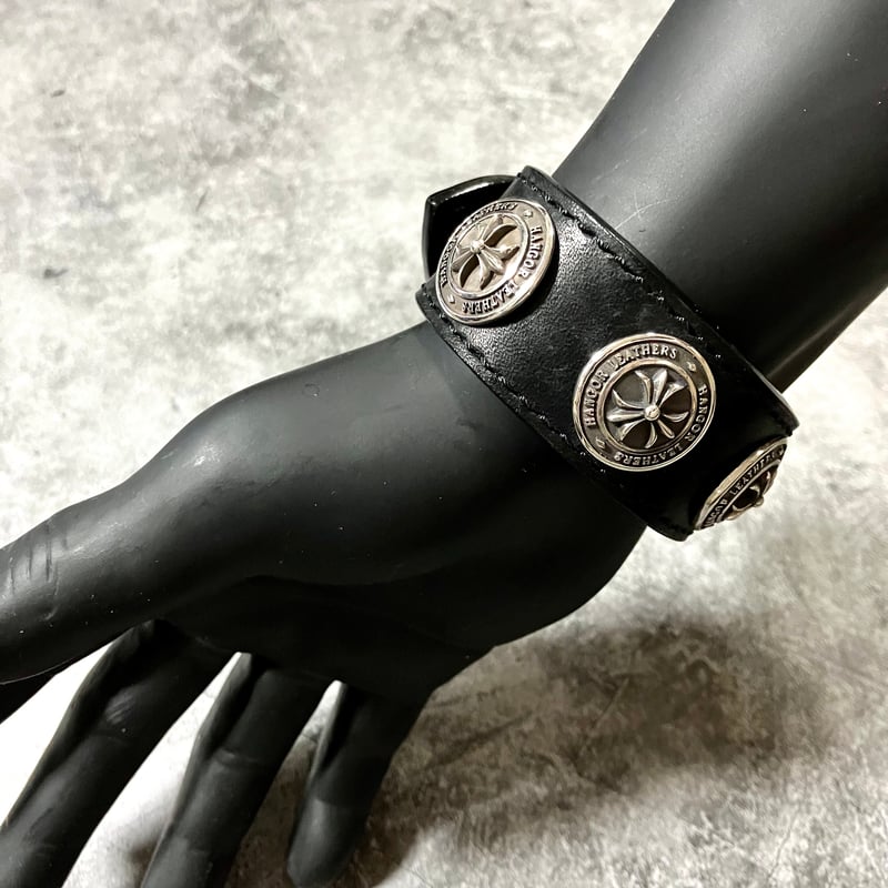 3リリー シルバーコンチョ レザーブレスレット LEATHER BRACELET 6個