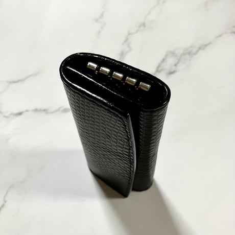 ４連キーケース 4 Clips Key Case ( リザードレザー・サドルレザー) ／革小物／ハンドメイド／Hangor Leathers