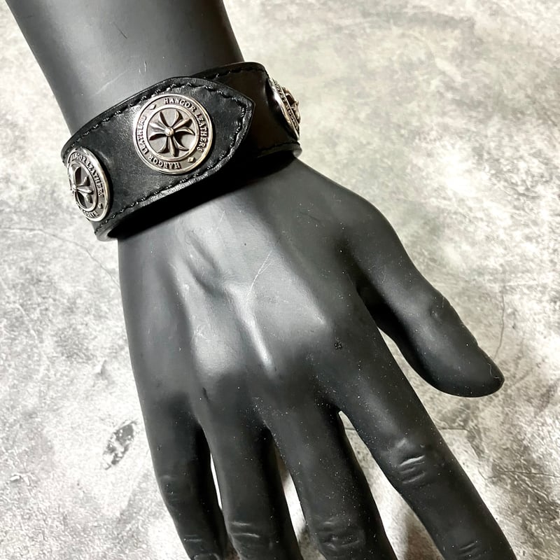 3リリー シルバーコンチョ レザーブレスレット LEATHER BRACELET 6個