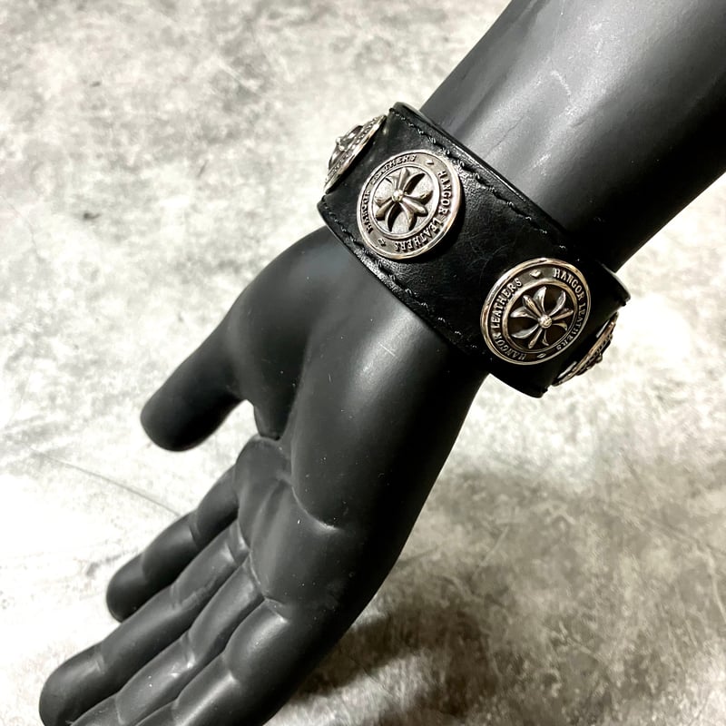 BACKBONE コンチョ　ハーフダラー　コインデザイン レザーブレスレット 3-5767_03.jpg