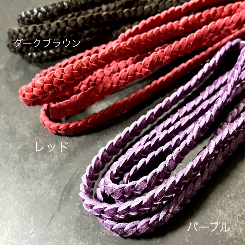 編み込み レザーネックレス ループタイ Bladed Leather Neclace