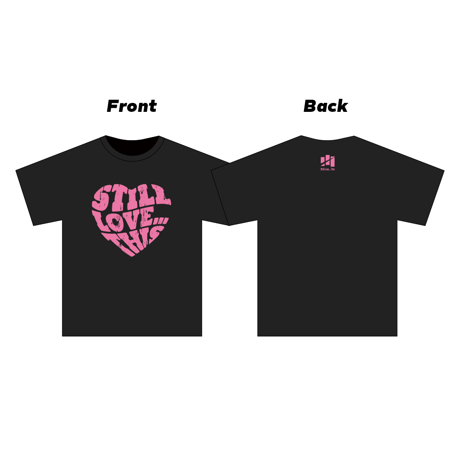 "Still love... this" ハートプリントTシャツ