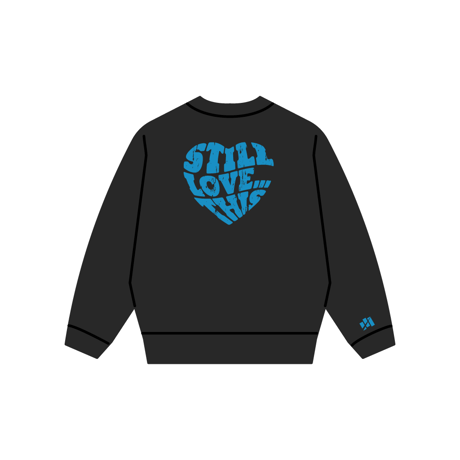 "Still love... this" ビッグシルエット ハートプリントスウェット